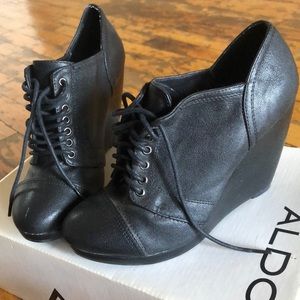 Black ALDO Wedge Booties